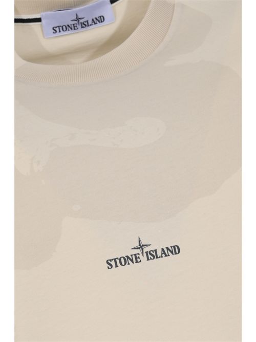 T-shirt 2100002 in jersey di cotone biologico pettinato Ivory STONE ISLAND | 2100002S0365V0093